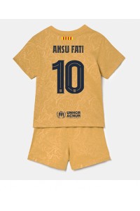 Fotbalové Dres Barcelona Ansu Fati #10 Dětské Venkovní Oblečení 2022-23 Krátký Rukáv (+ trenýrky)